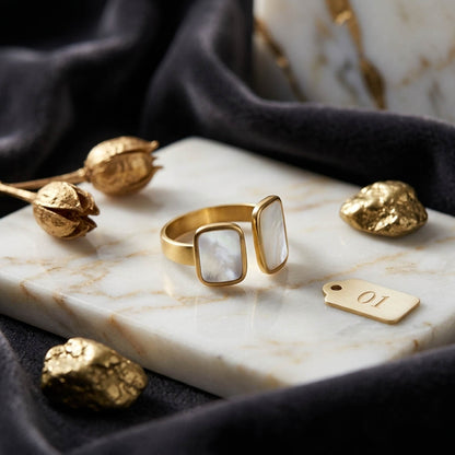 Elegant Crystal White Color Gold Plated Ring Specially Crafted For Formal Outfits