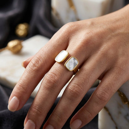 Elegant Crystal White Color Gold Plated Ring Specially Crafted For Formal Outfits