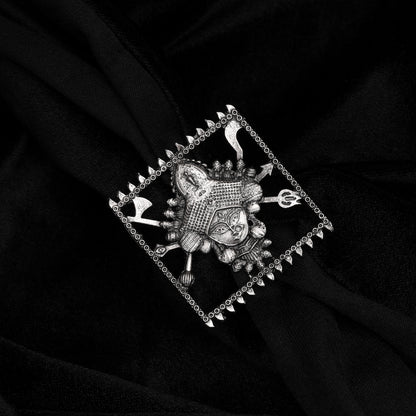 Engraved Fine Silver Color Oxidised Ring Perfect For Tribal Style Fashion Looks