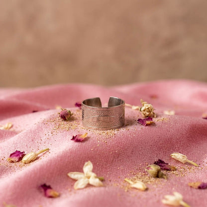 Classic Craft Silver Color Oxidised Ring Specially Designed For Casual Ethnic Looks
