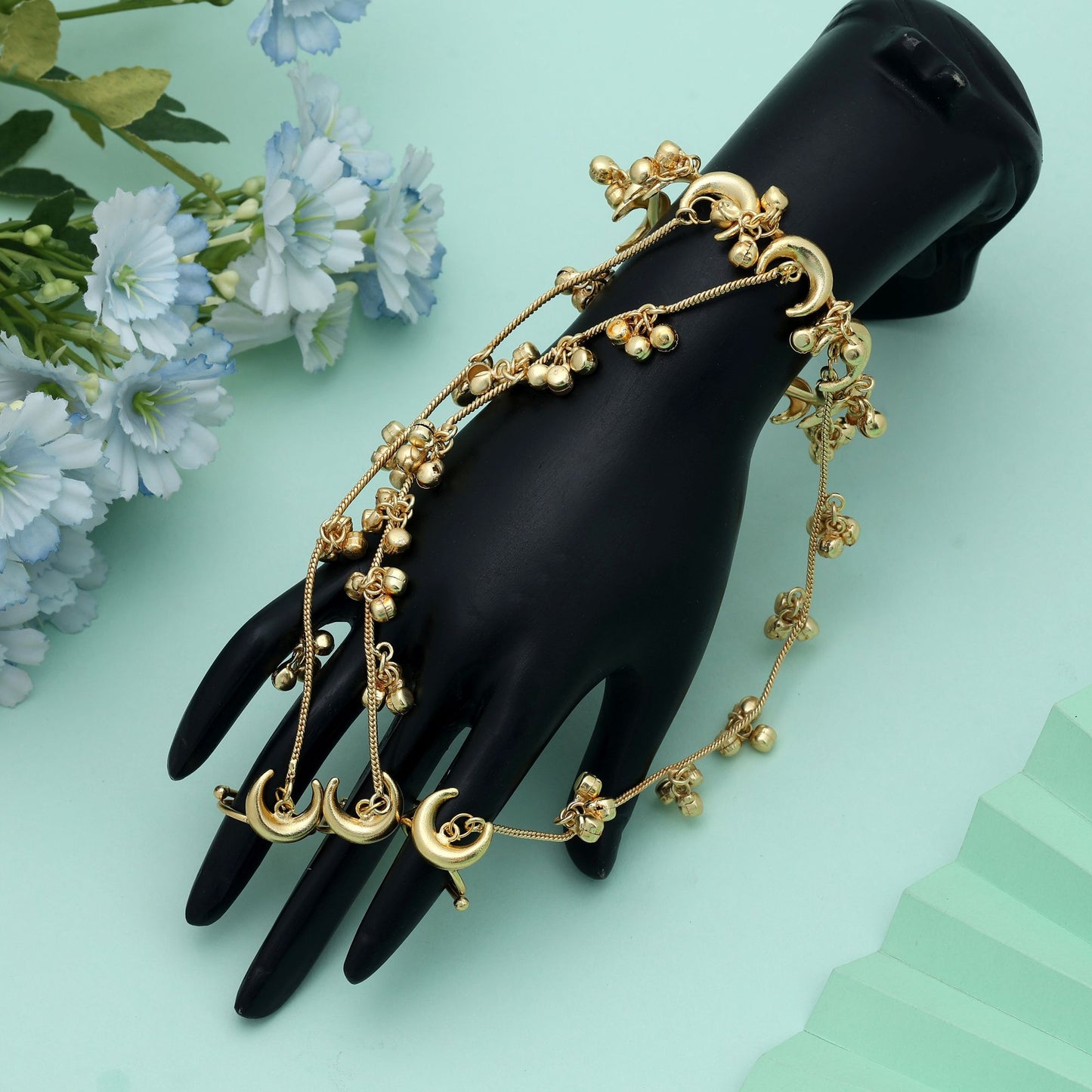 Gold Color Hath Phool Royal Wedding Hand Jewelry Traditional Ethnic Design
