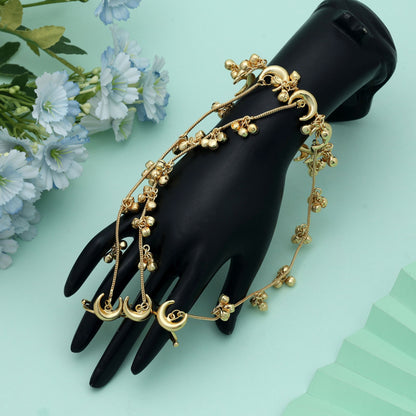 Gold Color Hath Phool Royal Wedding Hand Jewelry Traditional Ethnic Design
