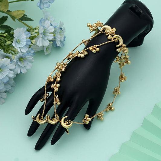 Gold Color Hath Phool Royal Wedding Hand Jewelry Traditional Ethnic Design