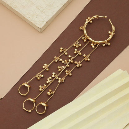 Gold Color Hath Phool Royal Wedding Hand Jewelry Traditional Ethnic Design
