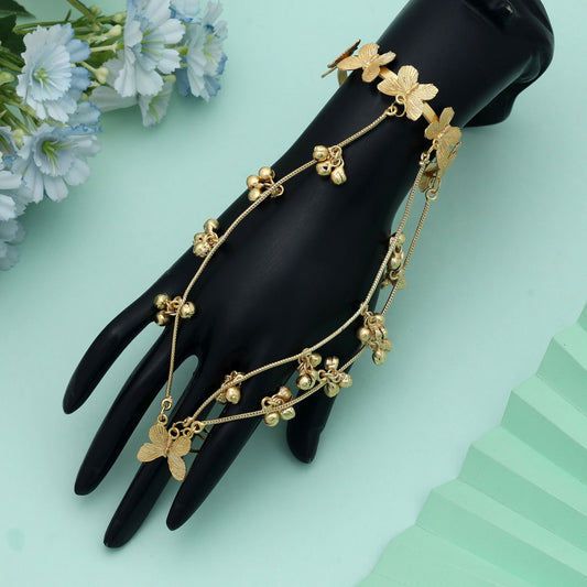 Gold Color Hath Phool Elegant Bridal Hand Jewelry Stylish Ethnic Accessory