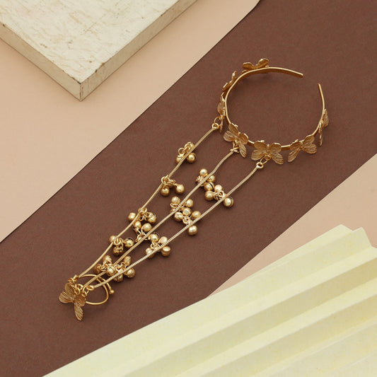 Gold Color Hath Phool Elegant Bridal Hand Jewelry Stylish Ethnic Accessory