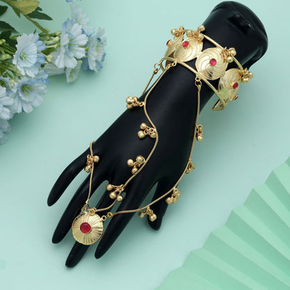 Rani Color Hath Phool Traditioneller indischer Brautschmuck für die Hand Elegantes Design