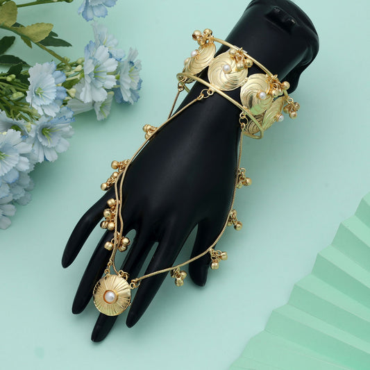 White Color Hath Phool Elegant Wedding Hand Jewelry Traditional Ethnic Style