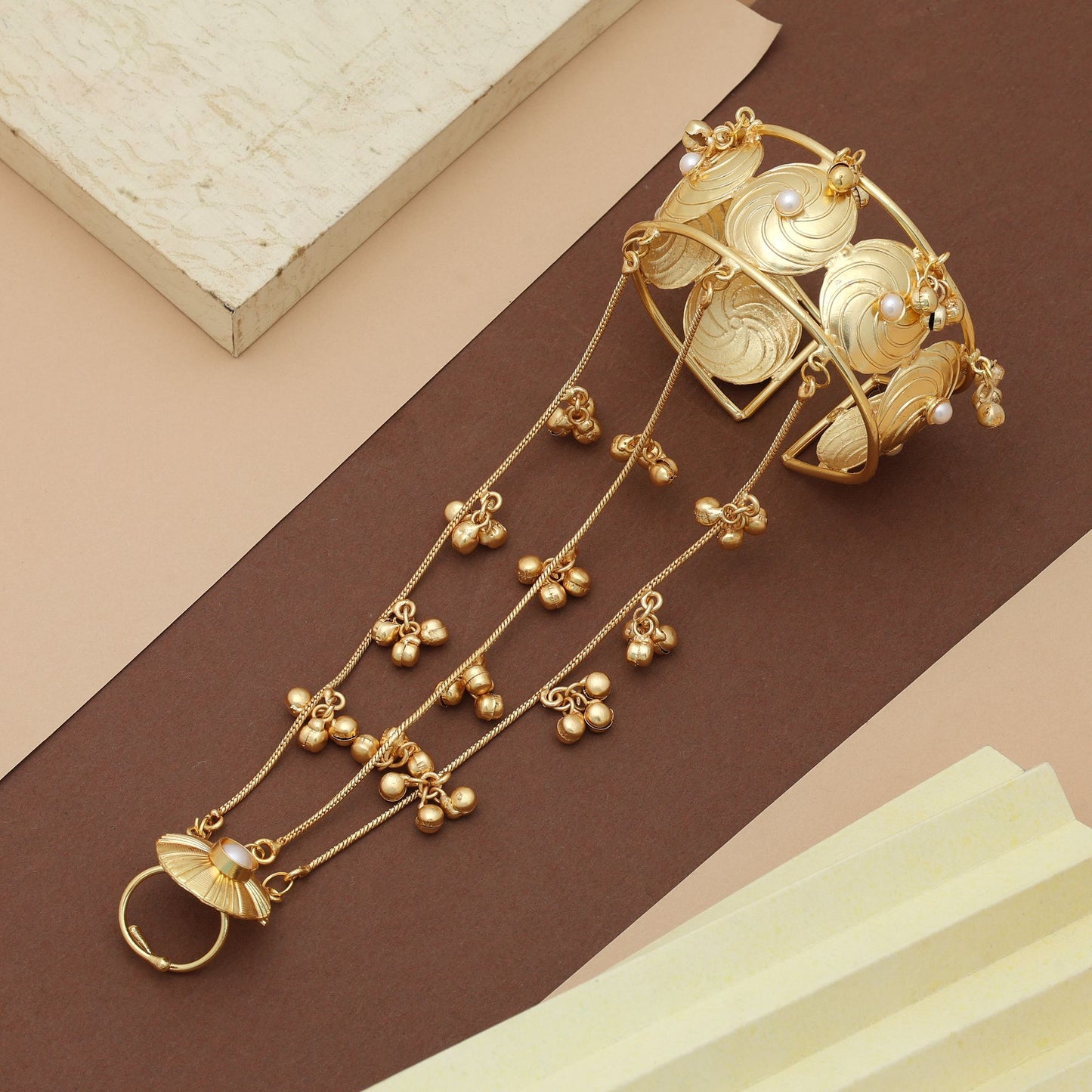 White Color Hath Phool Elegant Wedding Hand Jewelry Traditional Ethnic Style