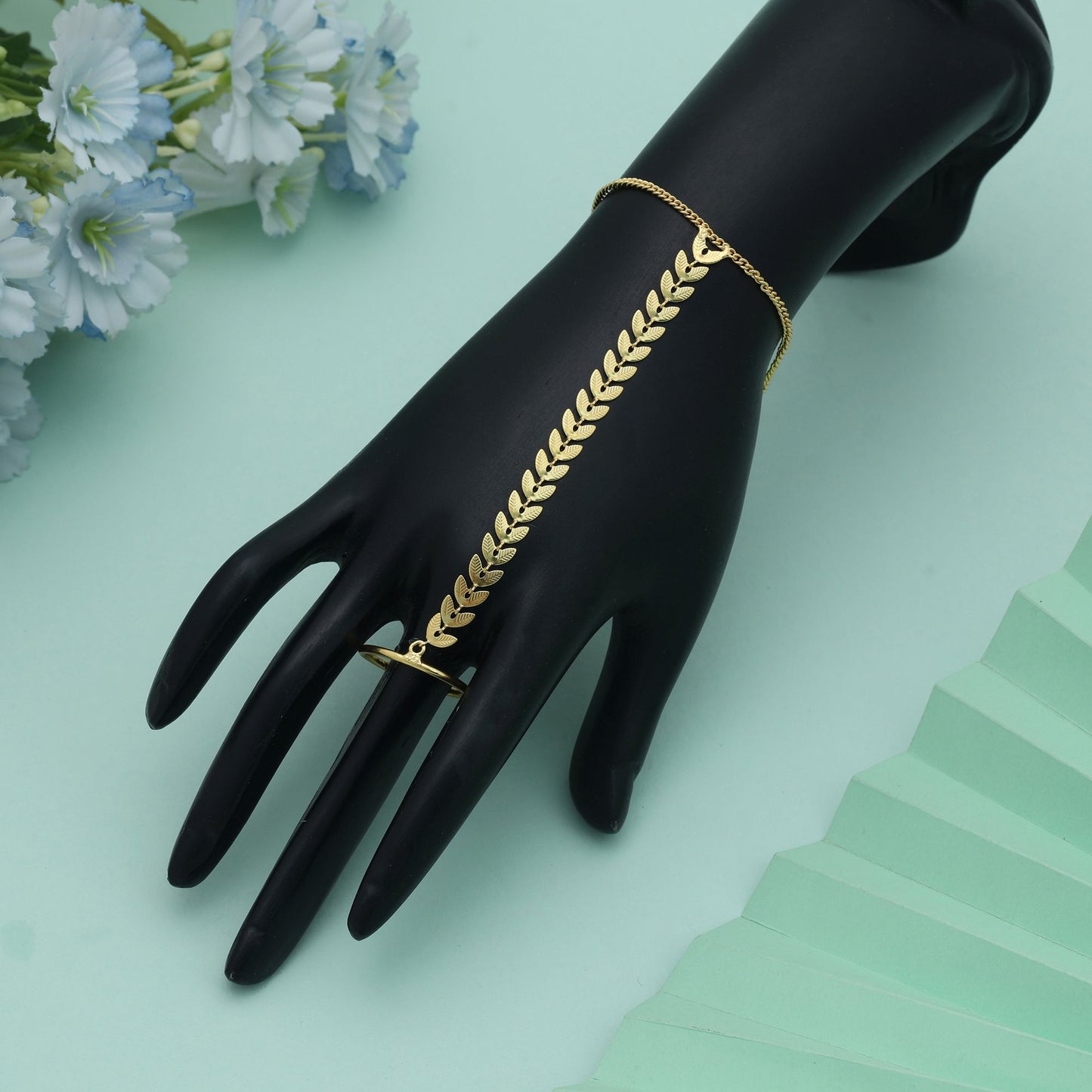 Gold Color Hath Phool Royal Bridal Hand Jewelry Classic Ethnic Design