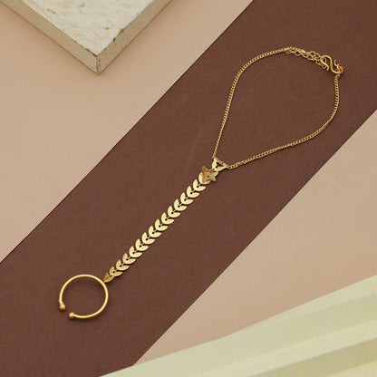 Gold Color Hath Phool Royal Bridal Hand Jewelry Classic Ethnic Design