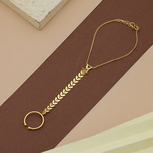 Gold Color Hath Phool Royal Bridal Hand Jewelry Classic Ethnic Design