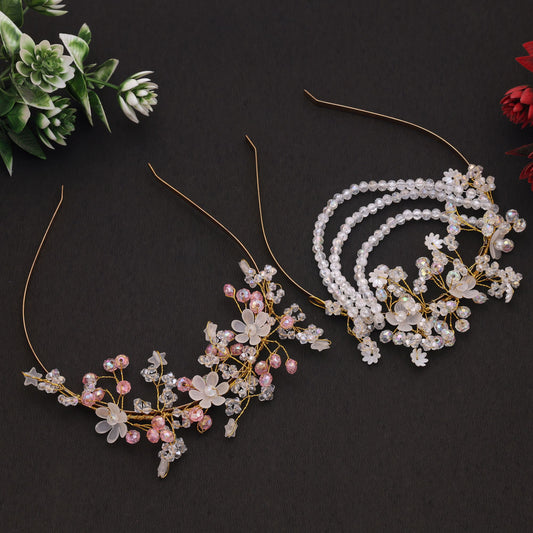 Assorted Color 2 Pieces Combo Of Hair Band Elegant Daily Wear Fashion Hair Accessories