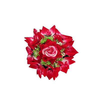 Rani Color Rose Flower Hair juda//Bun
