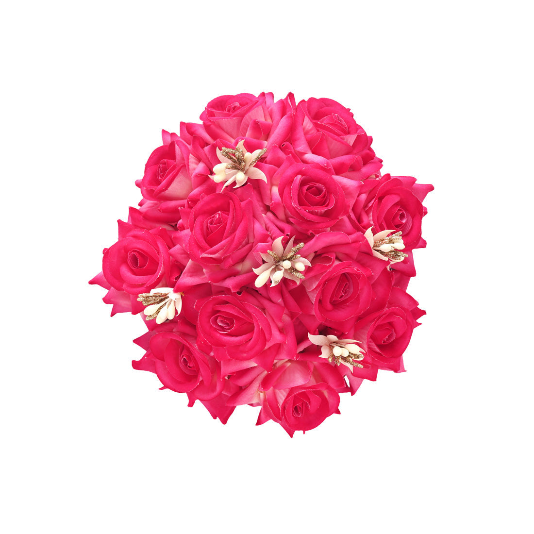 Pink Color Rose Flower Hair Juda//Bun Perfect For Wedding Look