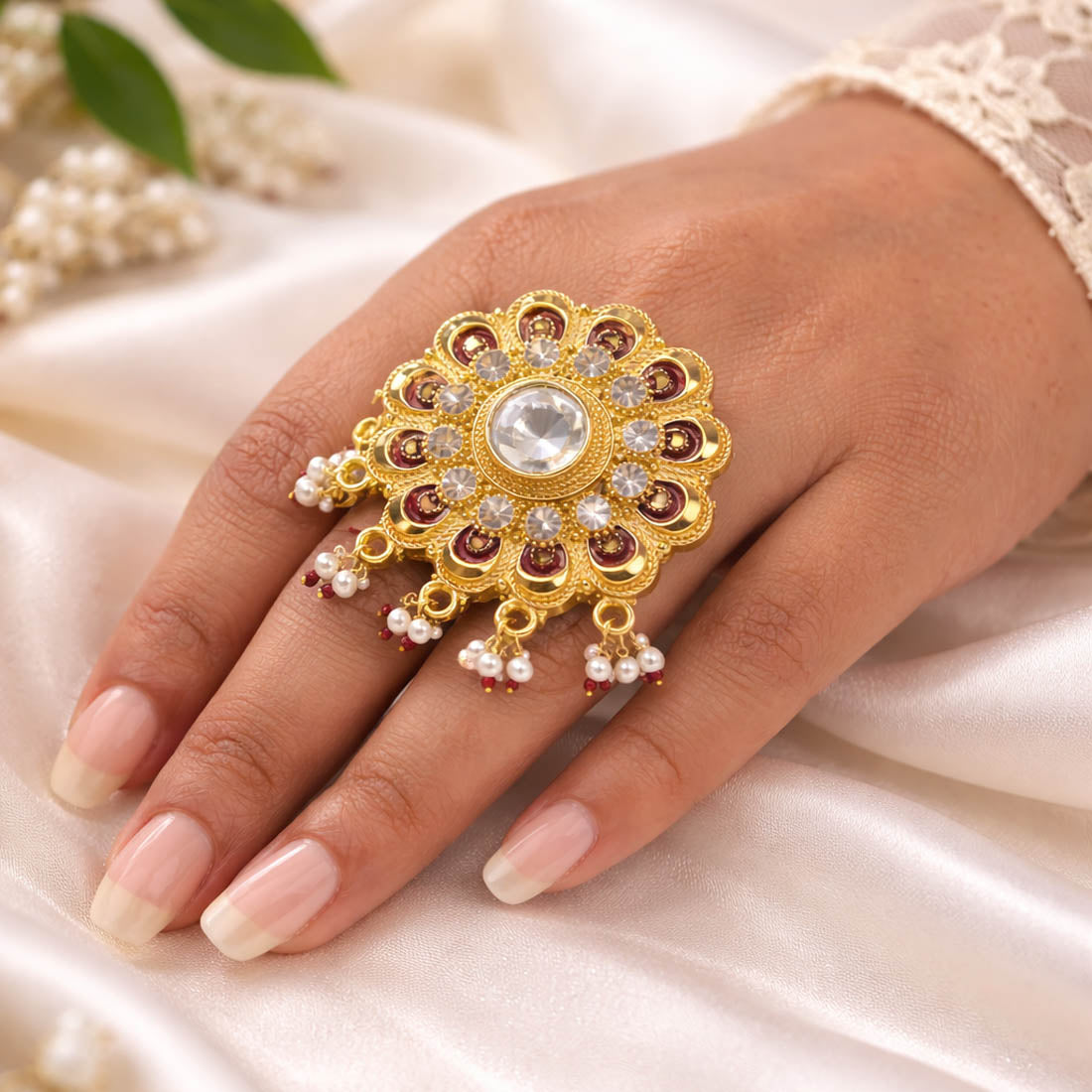 Rani Colour Meena Work Mode Ringe Eleganter Ethnischer Traditioneller Schmuck Design