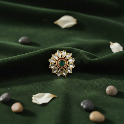 Green Color Elegant Fashion Rings Stylish Modern Ethnic Jewelry