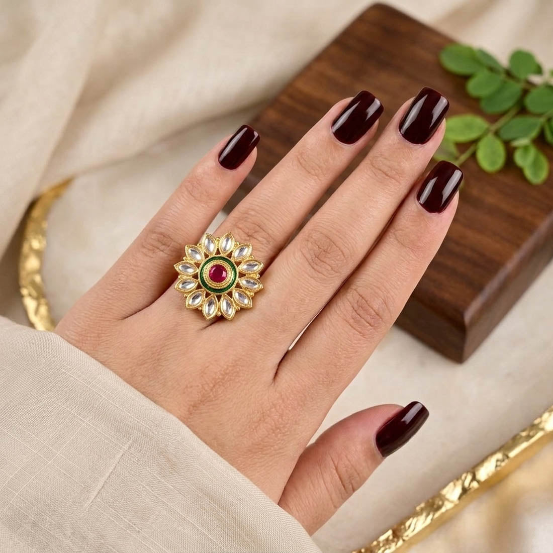 Rani Farbbesitzer Mode-Ringe Eleganter traditioneller Schmuckstil