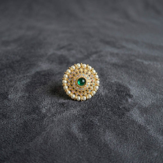 Green Color Elegant Fashion Rings Classic Ethnic Jewelry Style