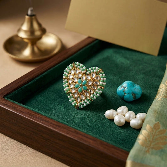 Light Green Color Elegant Fashion Rings Stylish Ethnic Jewelry