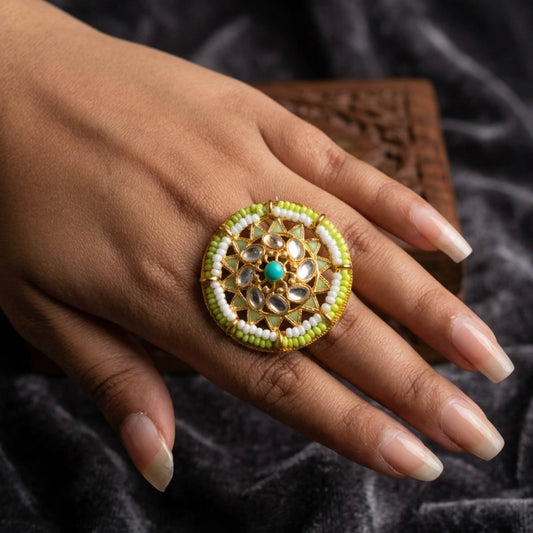 Gold Color Assorted Color Fashion Rings Combo Of 4 Pieces Stylish Daily Wear Fashion Jewelry Collection