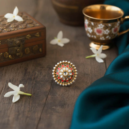 Rani Color Meena Work Fashion Rings Royal Traditional Jewelry
