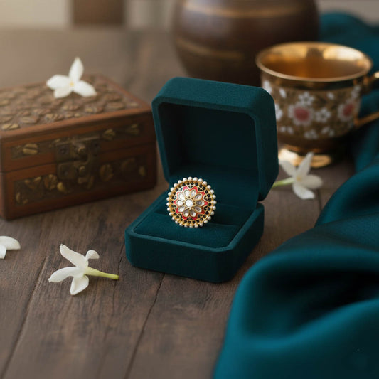 Rani Color Meena Work Fashion Rings Royal Traditional Jewelry