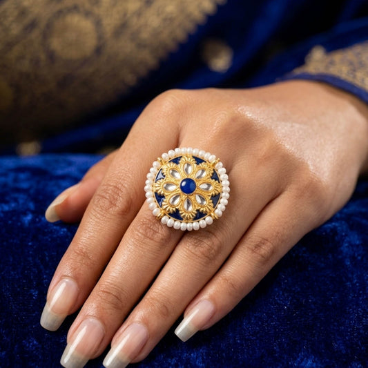Gold Color Assorted Color Fashion Rings Combo Of 4 Pieces Elegant Trendy Jewelry Set For Women