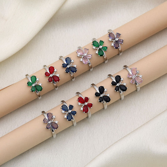 Multi Color Assorted Design Fashion Rings Combo Of 12 Pieces Cute Trendy Girls Fashion Jewelry Set