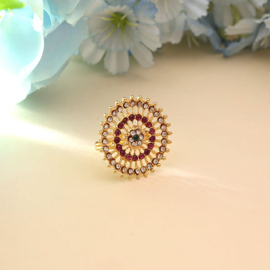 Rani Color Stone Fashion Rings Designer Ethnic Jewelry Elegant Fashion Ring For Women