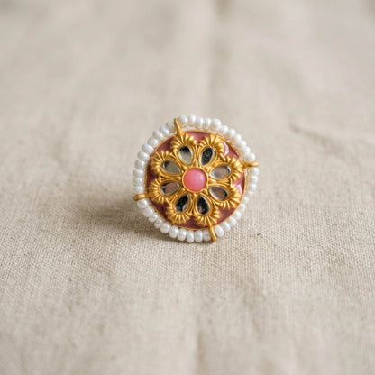 Pinkfarbener Stein Mode Ringe Stylischer Party Schmuck Elegantes Mode Ring Design