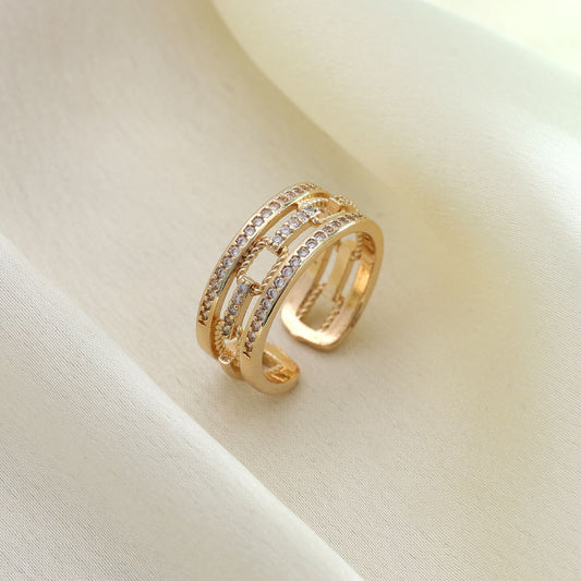Gold Color Fashion Rings With Elegant Designer Modern Party Wear Style