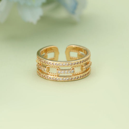 Gold Color Fashion Rings With Elegant Designer Modern Party Wear Style