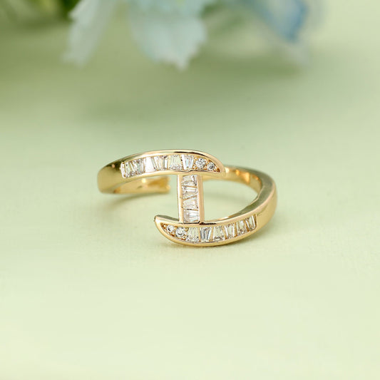 Gold Color Fashion Rings With Elegant Contemporary Party Wear Design