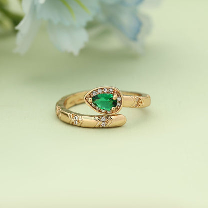 Green Color Fashion Rings With Stylish Ethnic Inspired Fashion Jewelry Design