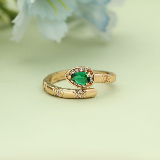 Green Color Fashion Rings With Stylish Ethnic Inspired Fashion Jewelry Design
