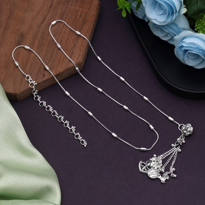Silver Color Oxidised Kamarband Designed For Traditional Attire And Cultural Functions