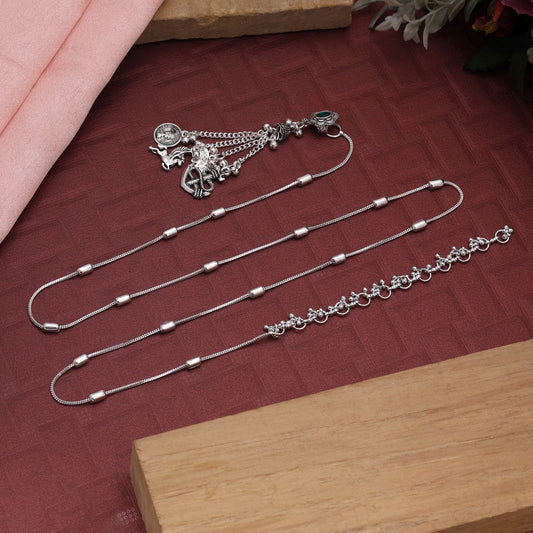 Silver Color Oxidised Kamarband Designed For Classical Dance And Weddings
