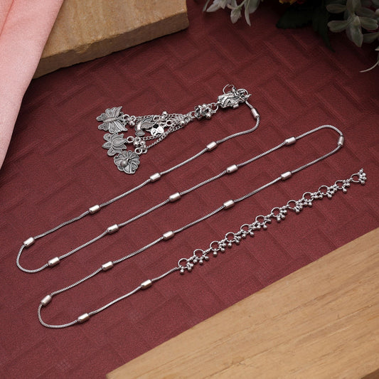 Silver Color Oxidised Kamarband Offering Bold Oxidised Beauty For Ethnic Wear