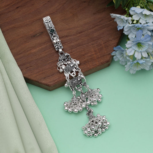 Green Color Oxidised Kamar Juda Crafted For Refreshing Traditional Bridal Styling