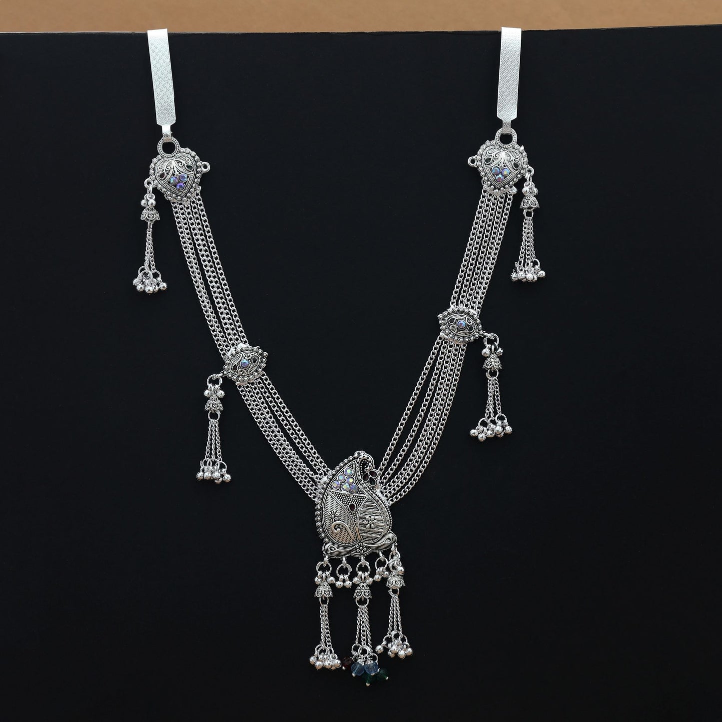 Assorted Color Oxidised Kamarband Stylish Ethnic Wear Waist Jewelry Design