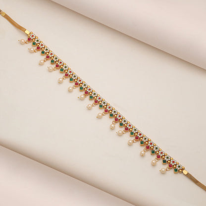 Graceful Rani & Green Color Temple Kamarband For Women Traditional Occasion Wear