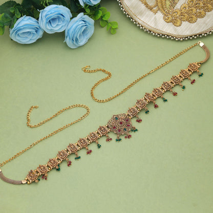 Royal Rani & Green Color Temple Kamarband For Wedding Ethnic Jewelry Collection Wear