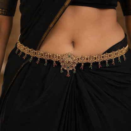 Royal Rani & Green Color Temple Kamarband For Wedding Ethnic Jewelry Collection Wear