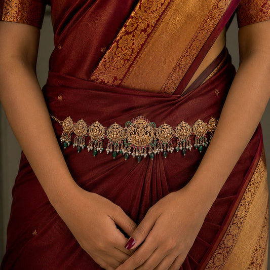 Beautiful Green Color Temple Kamarband For Wedding Traditional Party Wear Jewelry Collection