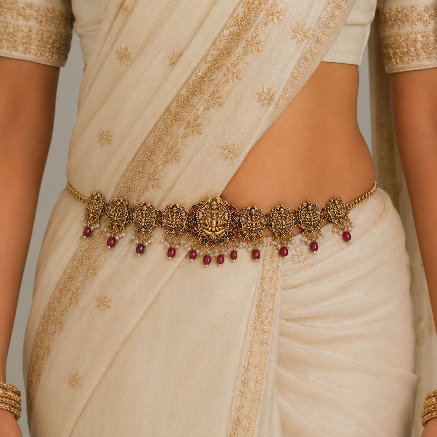 Graceful Maroon Color Temple Kamarband For Women Cultural Ethnic Party Wear Collection