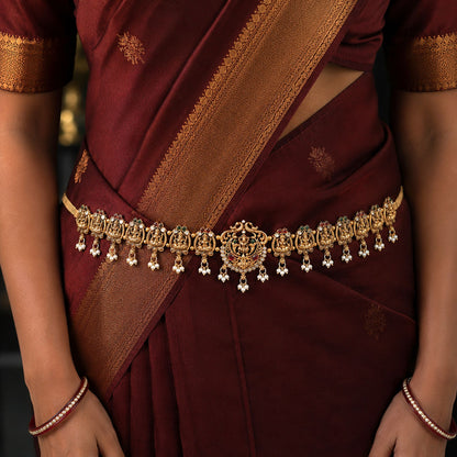 Graceful Rani & Green Color Temple Kamarband For Bridal Wedding Occasion Party Wear