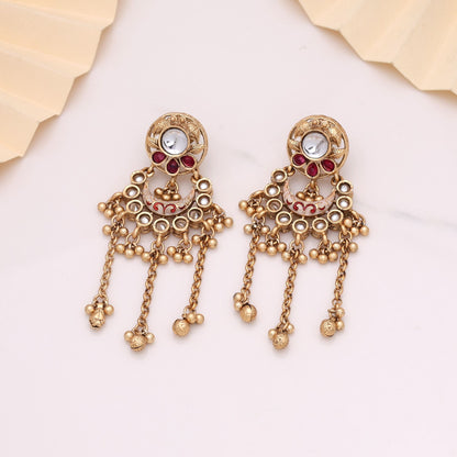 Rani Color Matte Gold Earrings Created For Statement Ethnic Jewellery Lovers