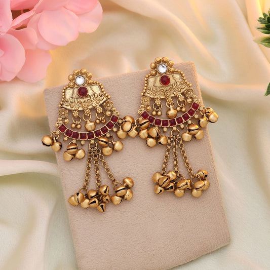 Rani Color Matte Gold Earrings Reflecting Royal Aesthetics And Premium Matte Finish