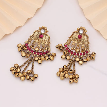 Rani Color Matte Gold Earrings Reflecting Royal Aesthetics And Premium Matte Finish